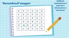 Волшебный квадрат наречий