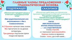 Главные члены предложения 5 класс